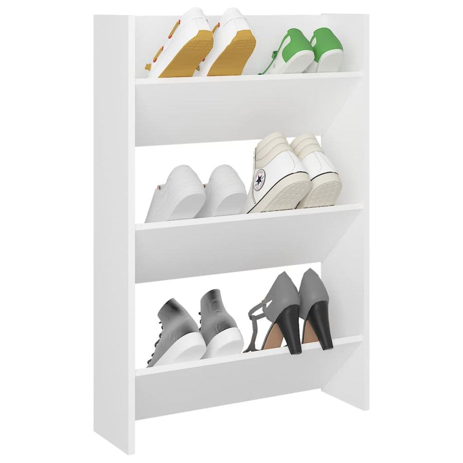 Wandschoenenkast 60x18x90 cm spaanplaat wit
