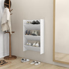 Wall shoe cabinet 60x18x90 cm chipboard white