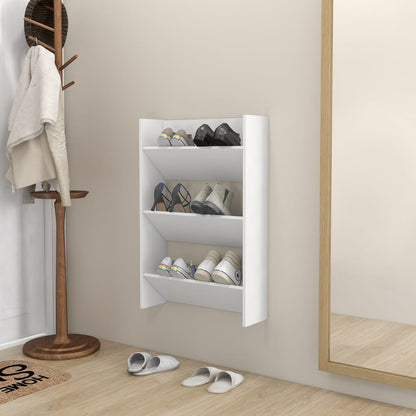 Wandschoenenkast 60x18x90 cm spaanplaat wit