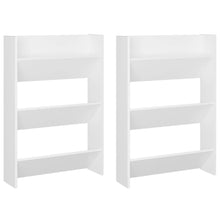 Wandschoenenkasten 2 st 60x18x90 cm spaanplaat wit