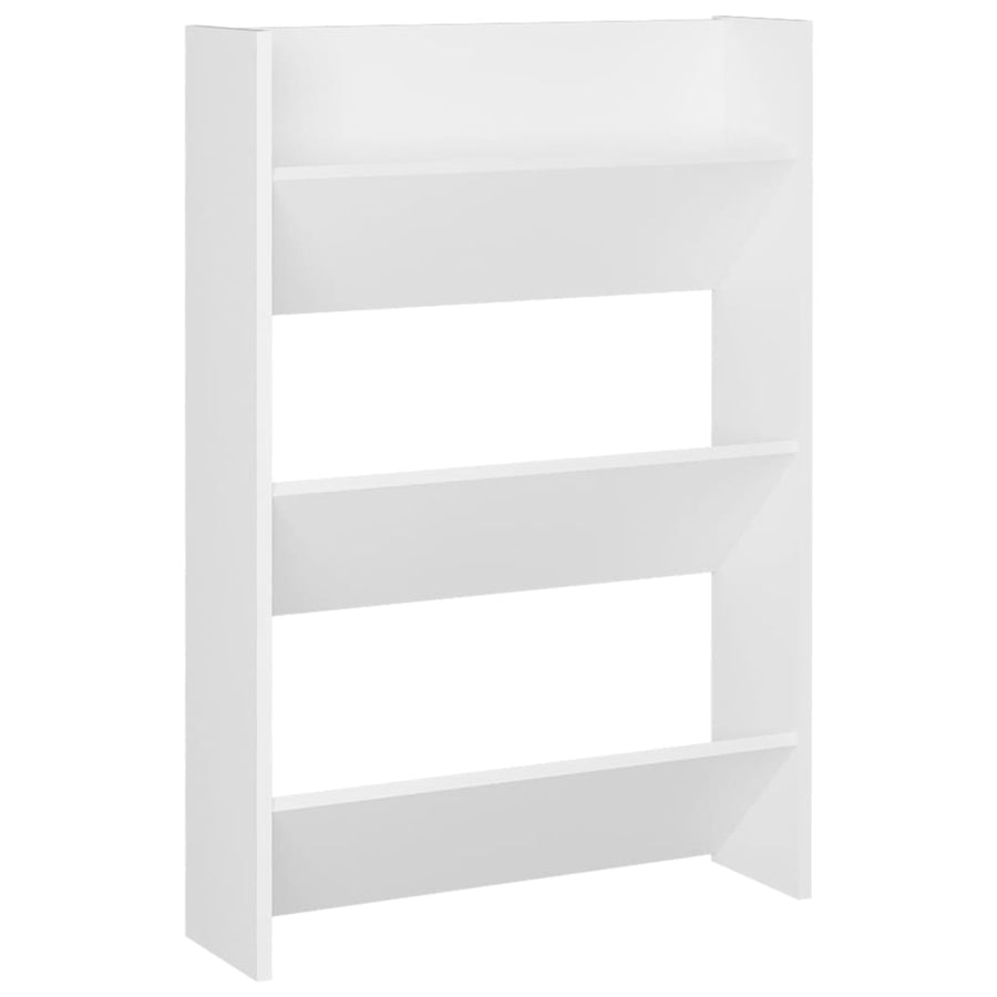 Wandschoenenkasten 2 st 60x18x90 cm spaanplaat wit