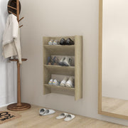 Wandschoenenkast 60x18x90 cm spaanplaat sonoma eiken