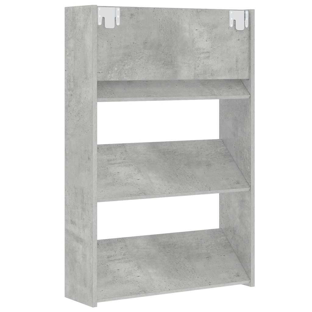 Wandschoenenkast 60x18x90 cm spaanplaat betongrijs