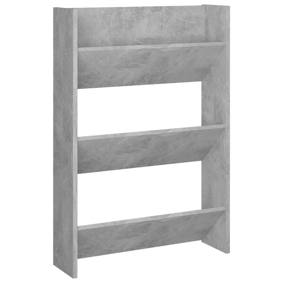 Wandschoenenkasten 2 st 60x18x90 cm spaanplaat betongrijs