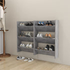 Schoenenkast set 2 st 60x18x90 cm spaanplaat betongrijs