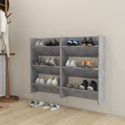 Schoenenkast set 2 st 60x18x90 cm spaanplaat betongrijs