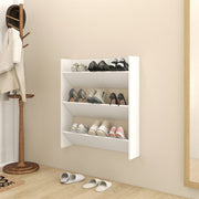 Wandschoenenkast 80x18x90 cm spaanplaat wit
