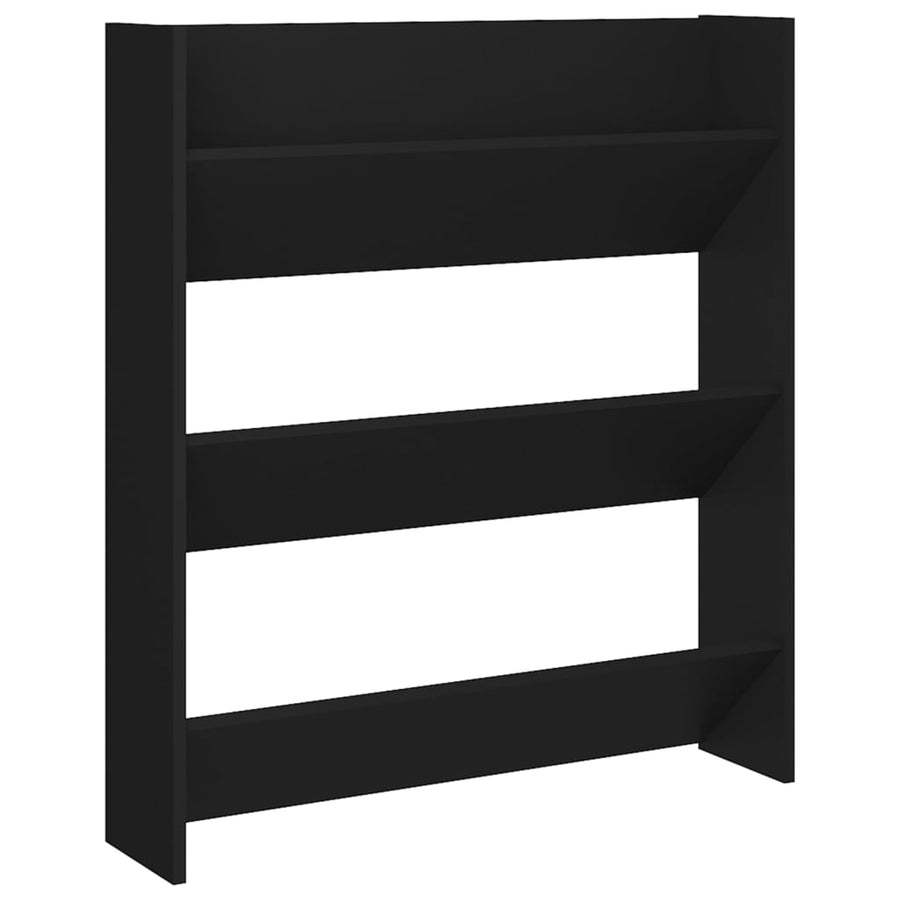 Wandschoenenkast Spaanplaat Zwart 1 80 x 18 x 90 cm