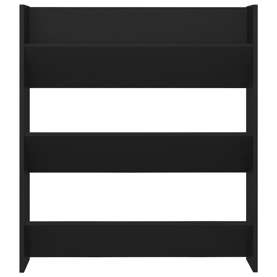 Wandschoenenkast Spaanplaat Zwart 1 80 x 18 x 90 cm