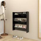 Wandschoenenkast 80x18x90 cm spaanplaat zwart