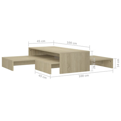 Salontafelset 00X00X26,5 Cm Spaanplaat Kleurig Sonoma eiken