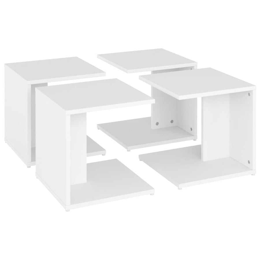 Salontafels 33X33X33 Cm Bewerkt Hout Wit