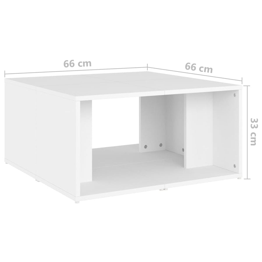 Salontafels 33X33X33 Cm Bewerkt Hout Wit