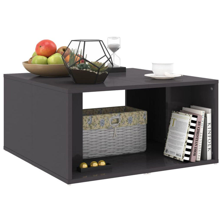 Salontafels 33X33X33 Cm Spaanplaat Hoogglans grijs