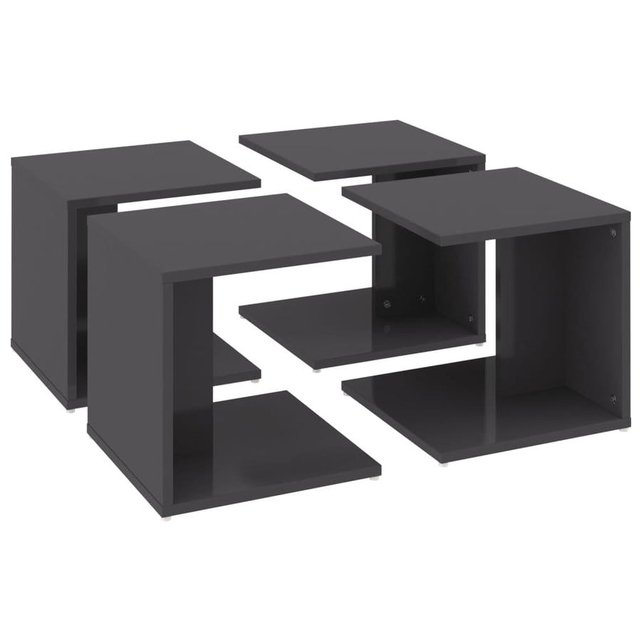Salontafels 33X33X33 Cm Spaanplaat Hoogglans grijs