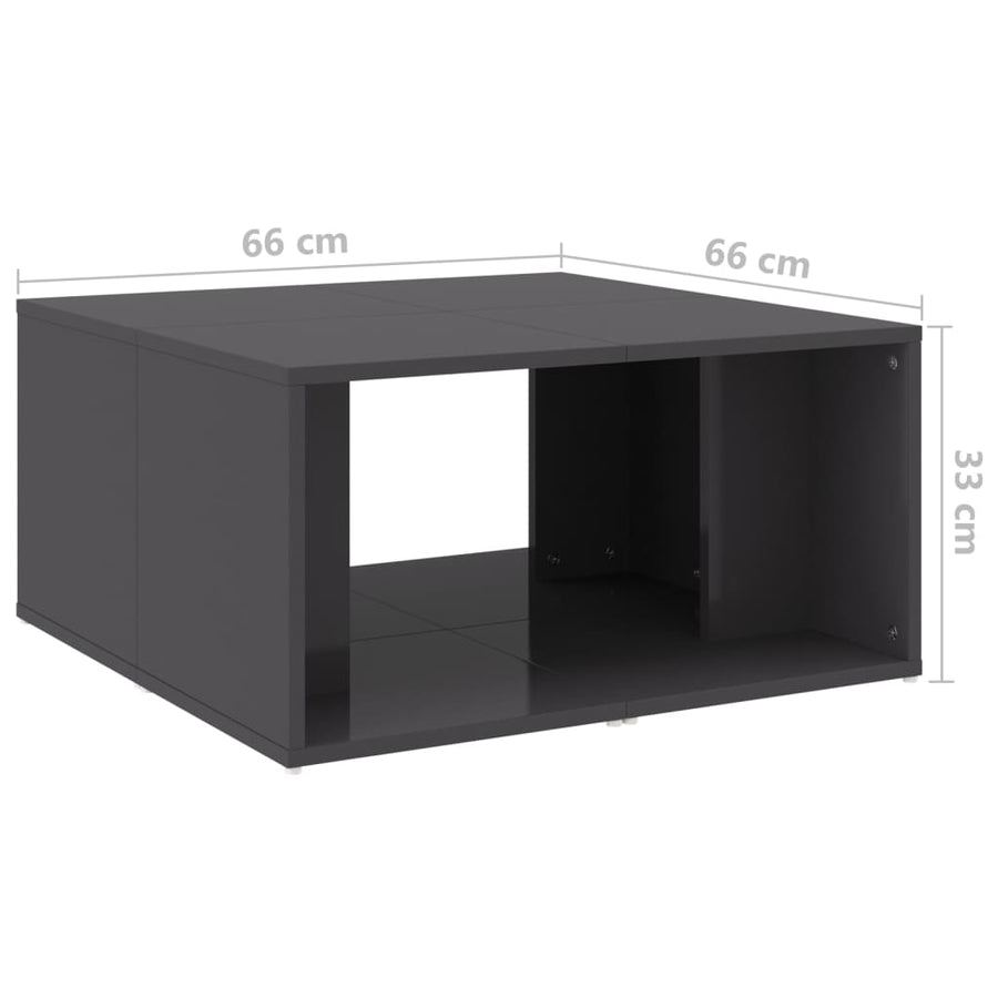 Salontafels 33X33X33 Cm Spaanplaat Hoogglans grijs