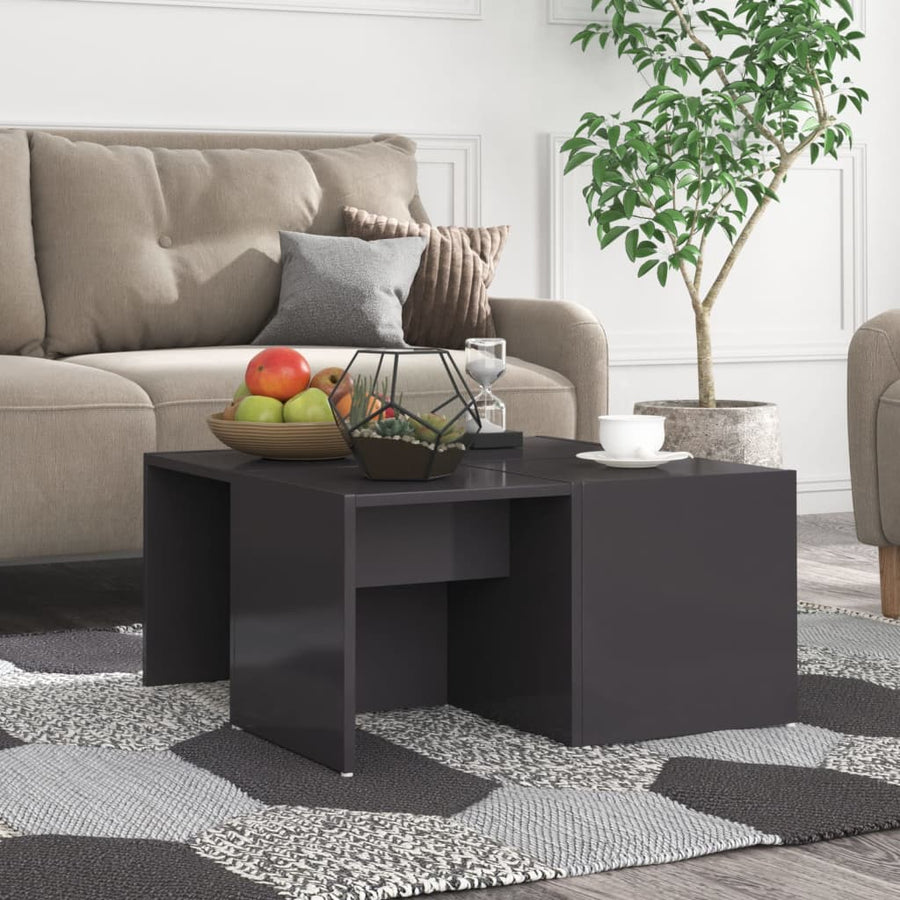 Salontafels 33X33X33 Cm Spaanplaat Hoogglans grijs