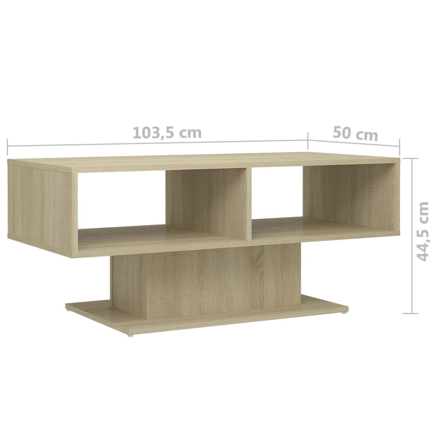 Salontafel 03,5X50X44,5 Cm Spaanplaat Kleurig Sonoma eiken