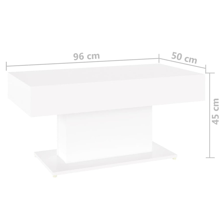 Salontafel 96x50x45 cm spaanplaat wit Wit
