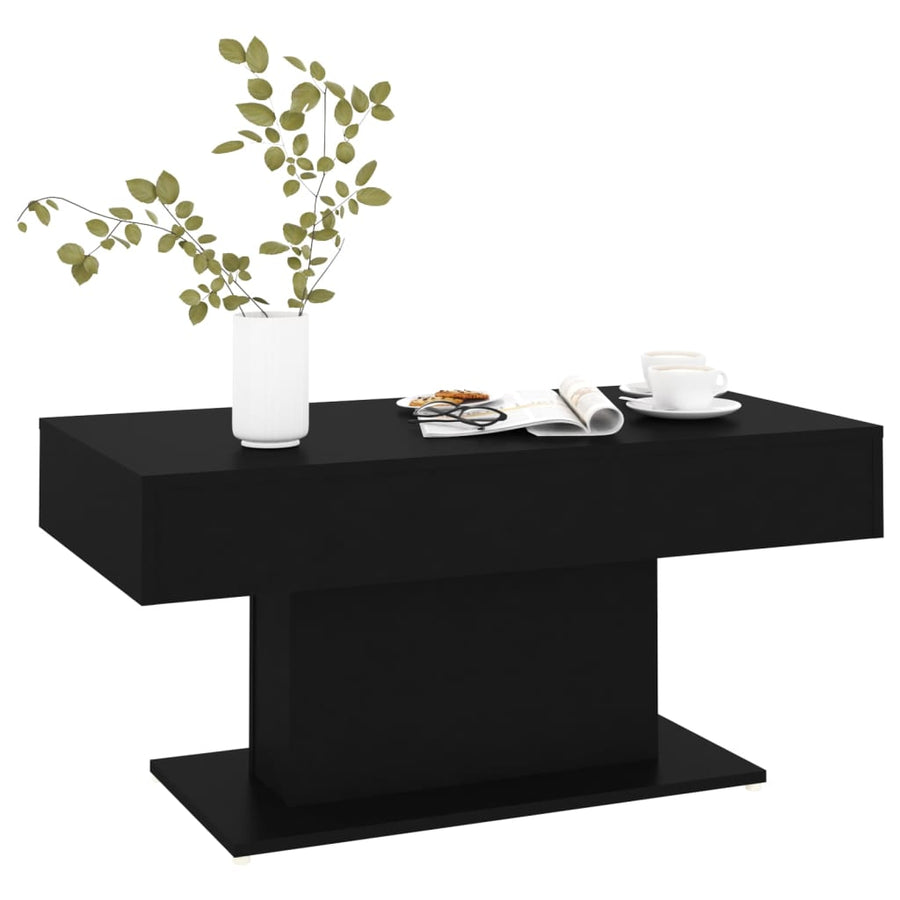 Salontafel 96x50x45 cm spaanplaat zwart Zwart