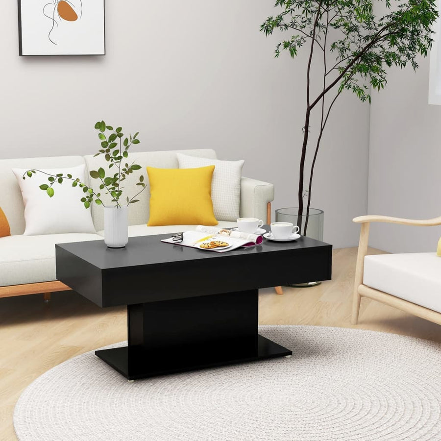 Salontafel 96x50x45 cm spaanplaat zwart Zwart
