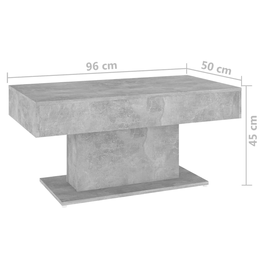 Salontafel 96x50x45 cm spaanplaat betongrijs Betongrijs
