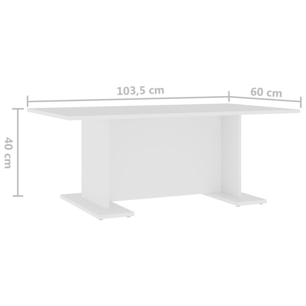 Salontafel 03,5X60X40 Cm Spaanplaat Wit