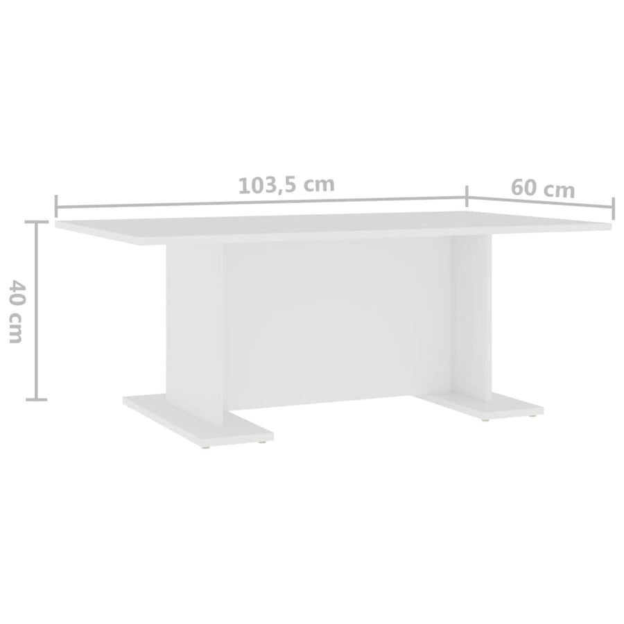 Salontafel 03,5X60X40 Cm Spaanplaat Wit