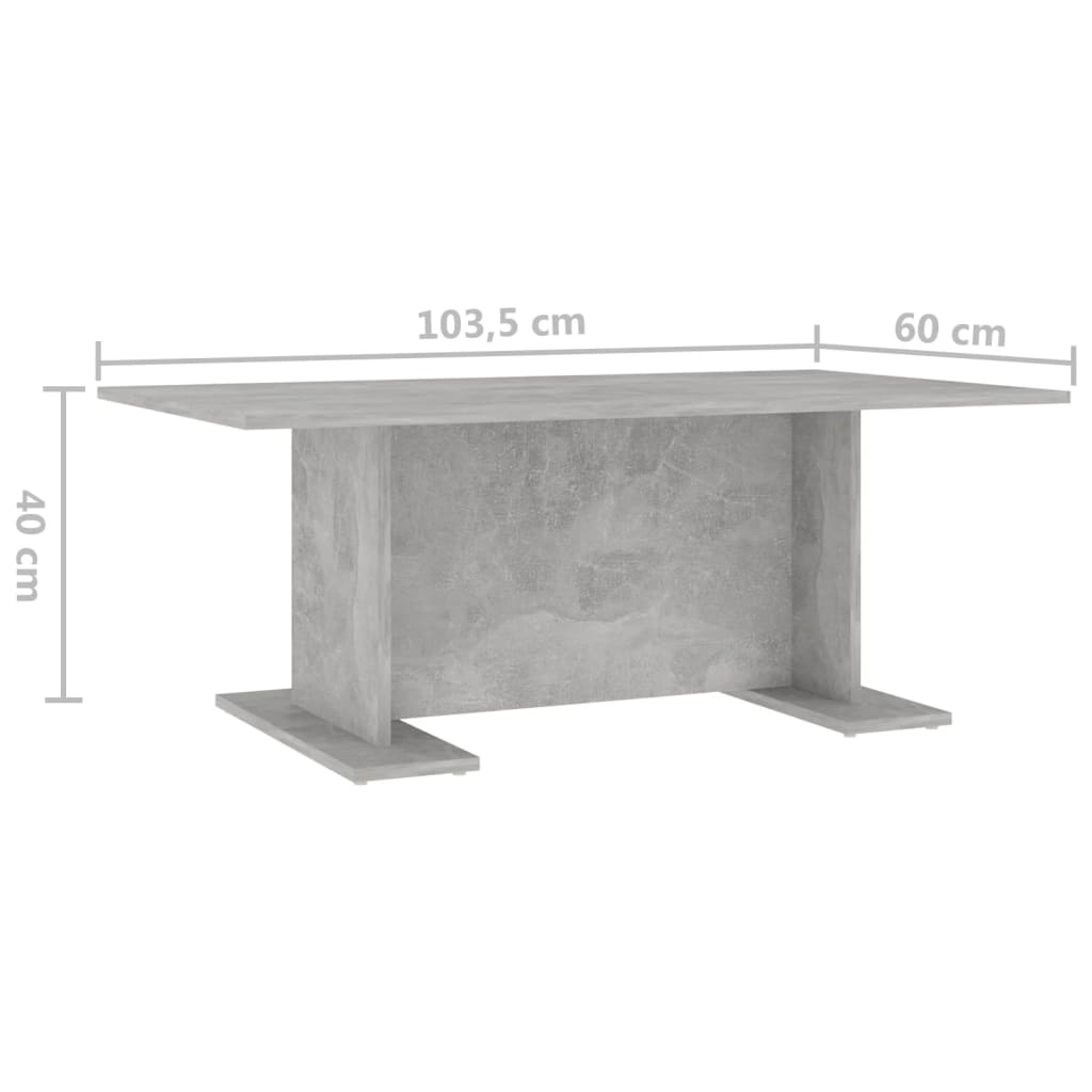 Salontafel 103,5X60X40 Cm Spaanplaat Betongrijs