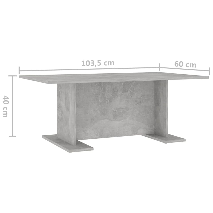Salontafel 103,5X60X40 Cm Spaanplaat Betongrijs