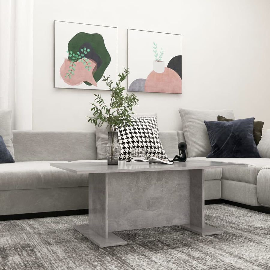 Salontafel 103,5X60X40 Cm Spaanplaat Betongrijs