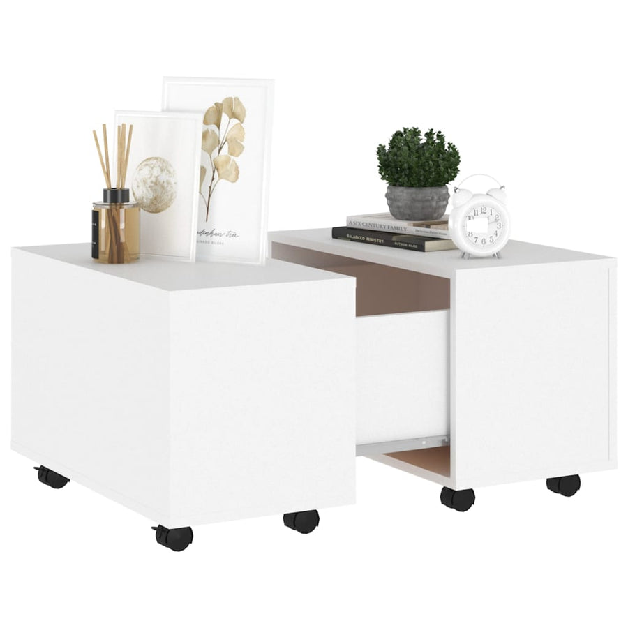 Salontafel 60X60X38 Cm Spaanplaat Wit