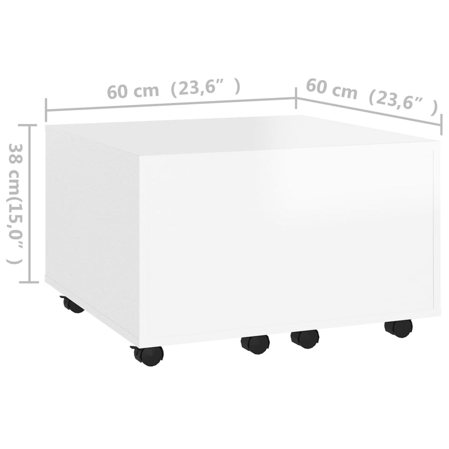 Salontafel 60X60X38 Cm Spaanplaat Wit