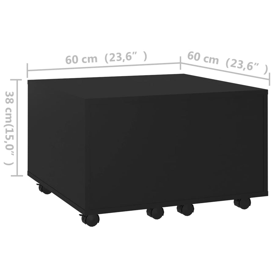Salontafel 60X60X38 Cm Spaanplaat Zwart