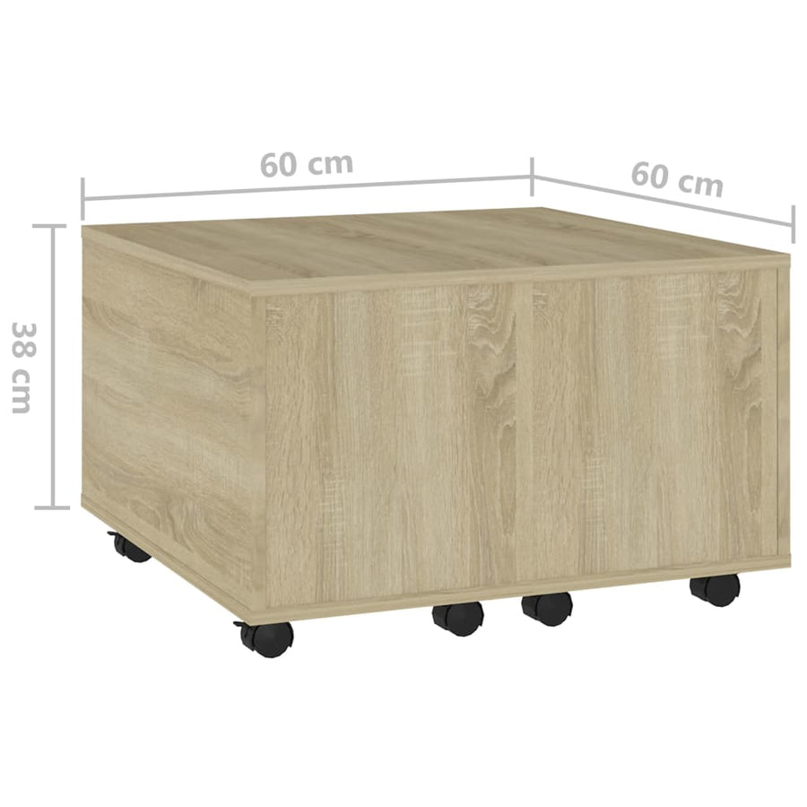 Salontafel 60X60X30 Cm Spaanplaat Kleurig Sonoma eiken