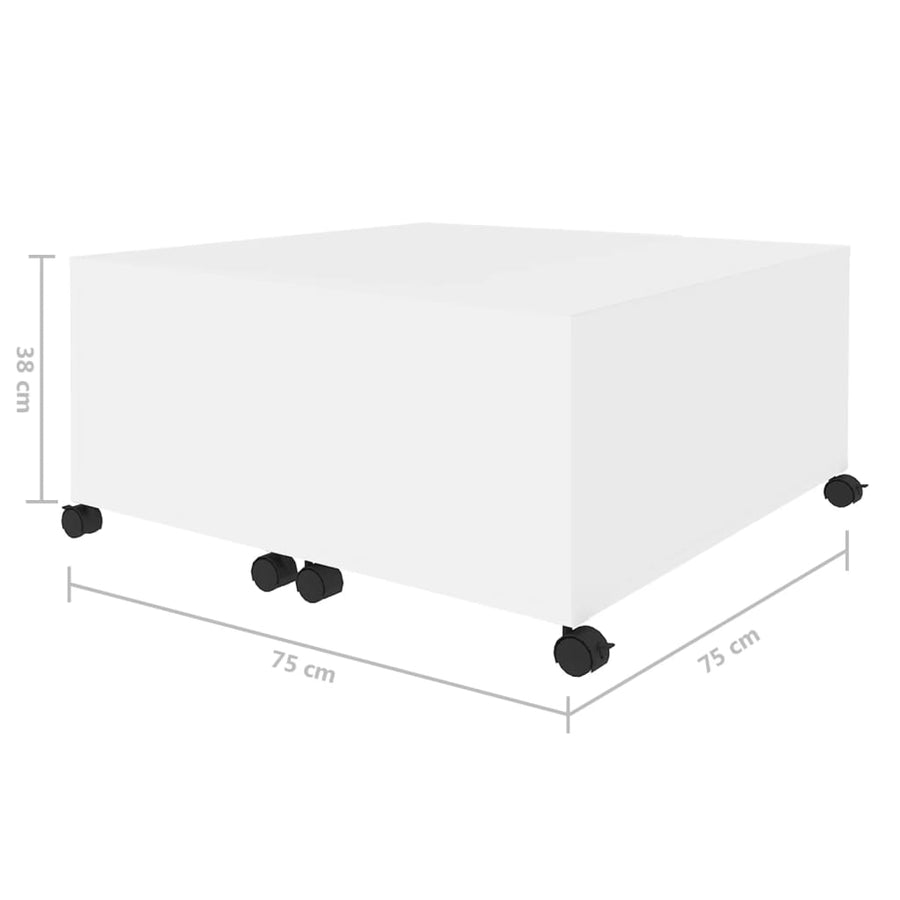 Salontafel 75X75X38 Cm Spaanplaat Wit