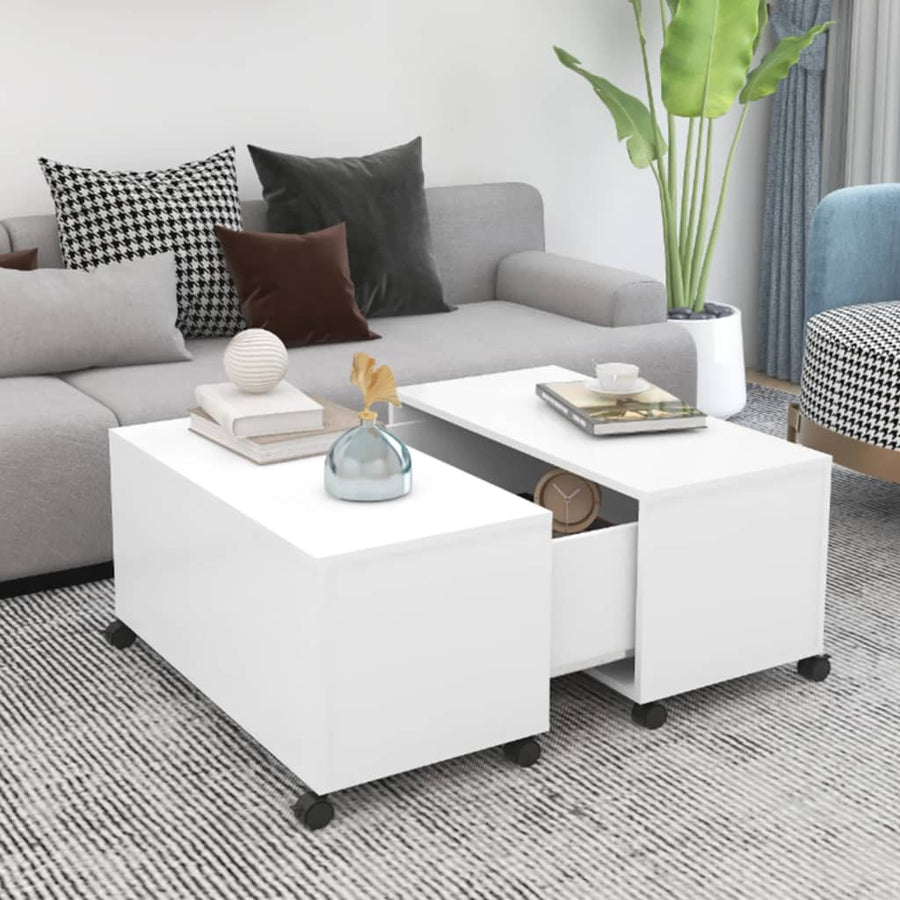 Salontafel 75X75X38 Cm Spaanplaat Wit