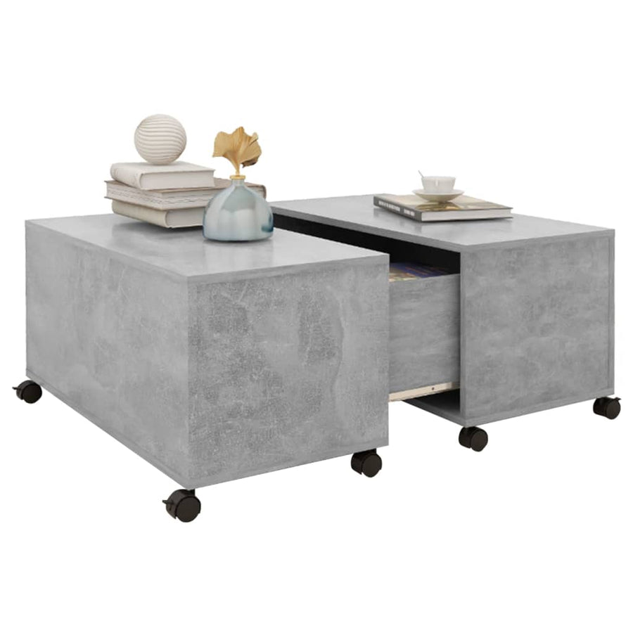 Salontafel 75x75x38 cm bewerkt hout betongrijs