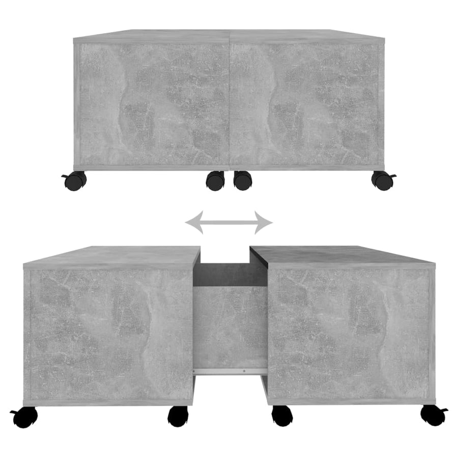 Salontafel 75x75x38 cm bewerkt hout betongrijs