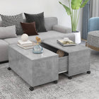 Coffee table 75x75x38 cm treated wood concrete grey