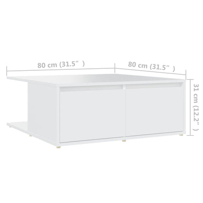 Salontafel 80x80x31 cm bewerkt hout wit