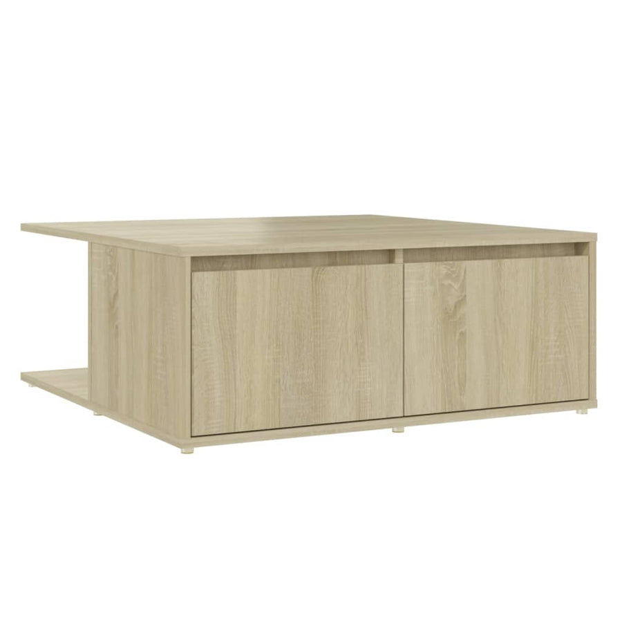 Salontafel 80X80X3 Cm Spaanplaat Kleurig Sonoma eiken