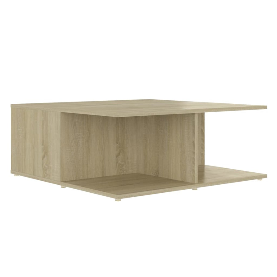 Salontafel 80X80X3 Cm Spaanplaat Kleurig Sonoma eiken