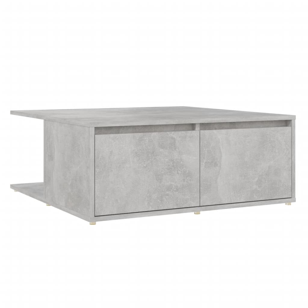 Salontafel 80x80x31 cm bewerkt hout betongrijs