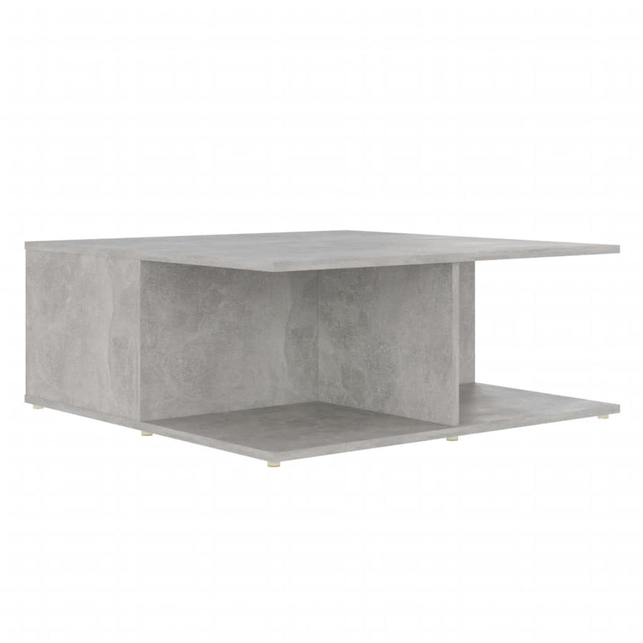 Salontafel 80x80x31 cm bewerkt hout betongrijs