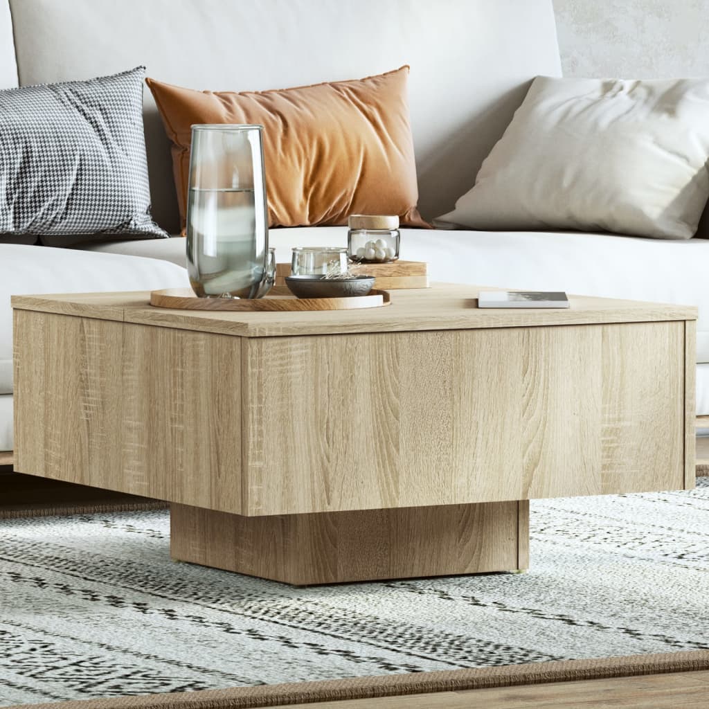 Salontafel 60X60X3,5 Cm Spaanplaat Kleurig Sonoma eiken