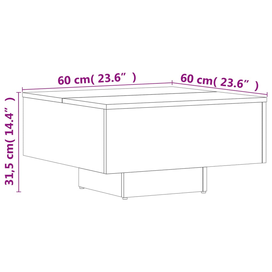 Salontafel 60X60X3,5 Cm Spaanplaat Betongrijs
