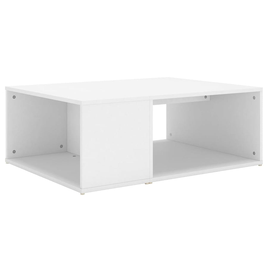 Salontafel 90X67X33 Cm Bewerkt Hout Wit