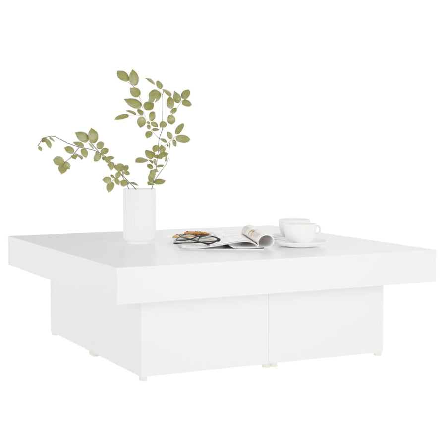 Salontafel 90X90X28 Cm Spaanplaat Wit