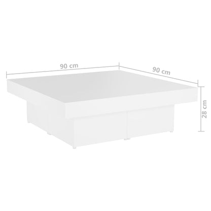 Salontafel 90X90X28 Cm Spaanplaat Wit